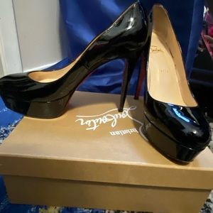 Christian Louboutin black patent leather heels